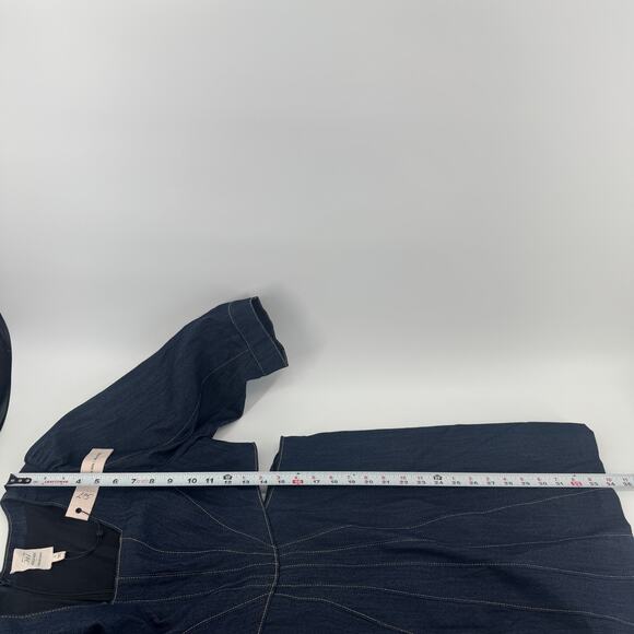 Cinq A Sept Indigo Lani Denim Mini Dress Sz 14 NWT Cut Out Waist - Picture 10 of 10